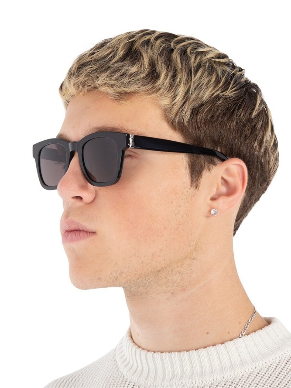 Saint Laurent Rectangle Sunglasses SL M124-001 Black Frame Lens NWT $535